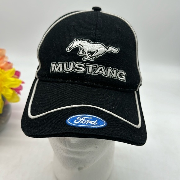 Mustang Black Baseball Hat Adjustable HT5157 - Picture 1 of 8